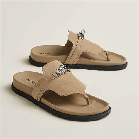 hermes empire sandal suede|Hermes style flat sandals.